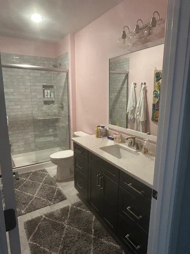 Bathroom vanity and tile — True North Craftsmen, Hamilton County IN