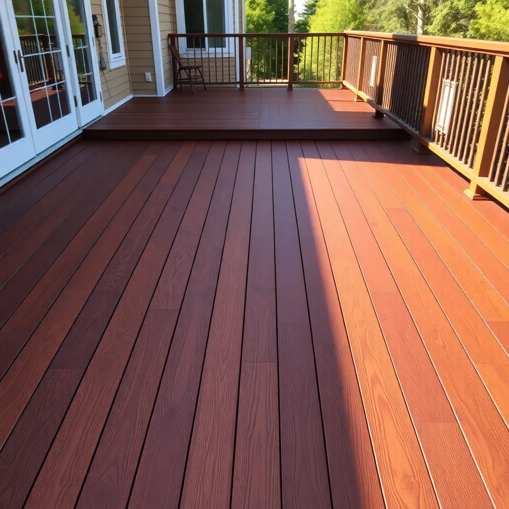 Custom deck staining and wood finishing by True North Craftsmen in Hamilton County